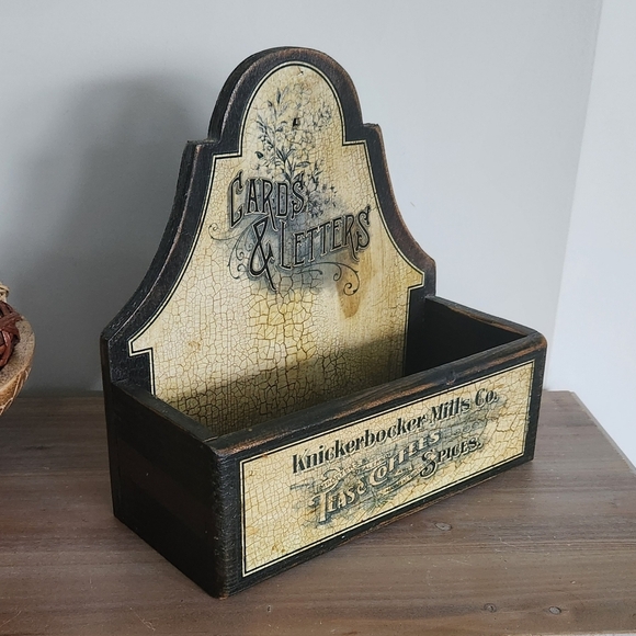 📬☕ Rustic Knickerbocker Mills Co. Card & Letter Holder – Vintage Tea & Coffee - Picture 6 of 15
